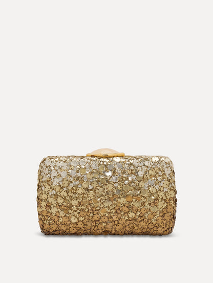 Mosaic Sequin O Minaudière in Bronze Back View