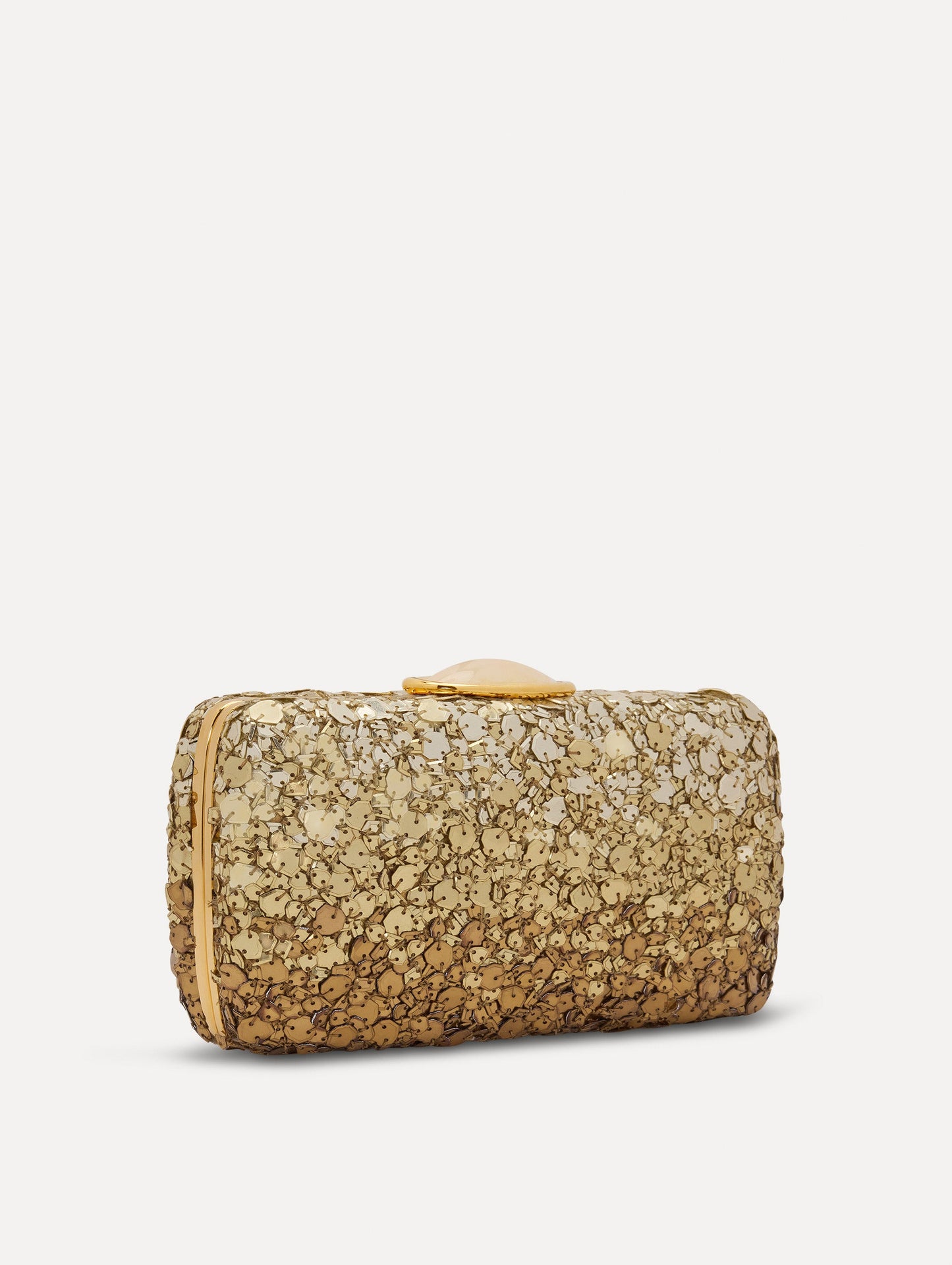 Mosaic Sequin O Minaudière in Bronze Side View