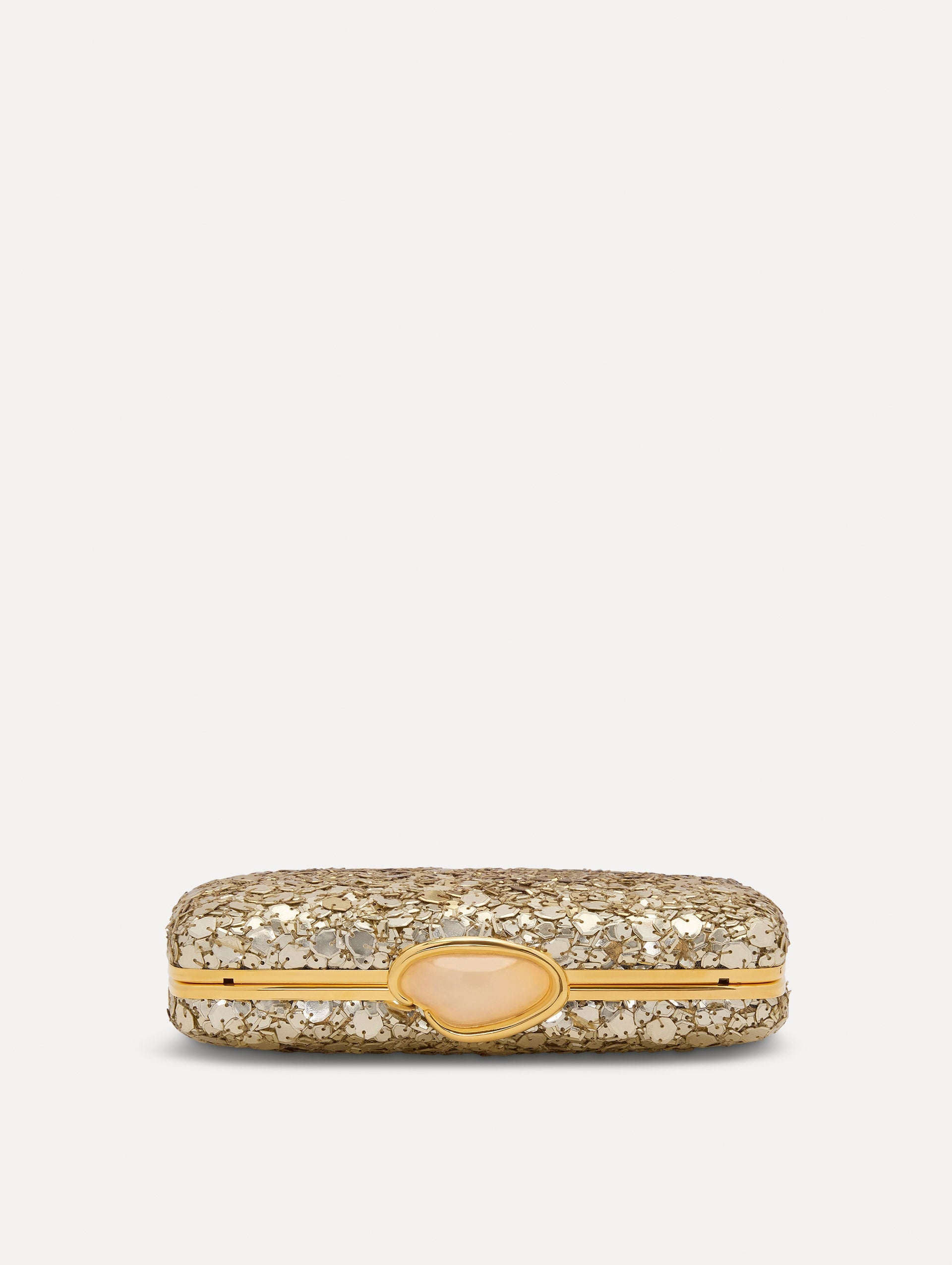 Mosaic Sequin O Minaudière in Bronze Top View
