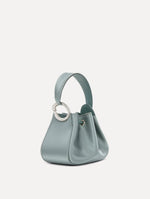 Crystal Pavé Nano O Handle Bag in Light Blue Front View