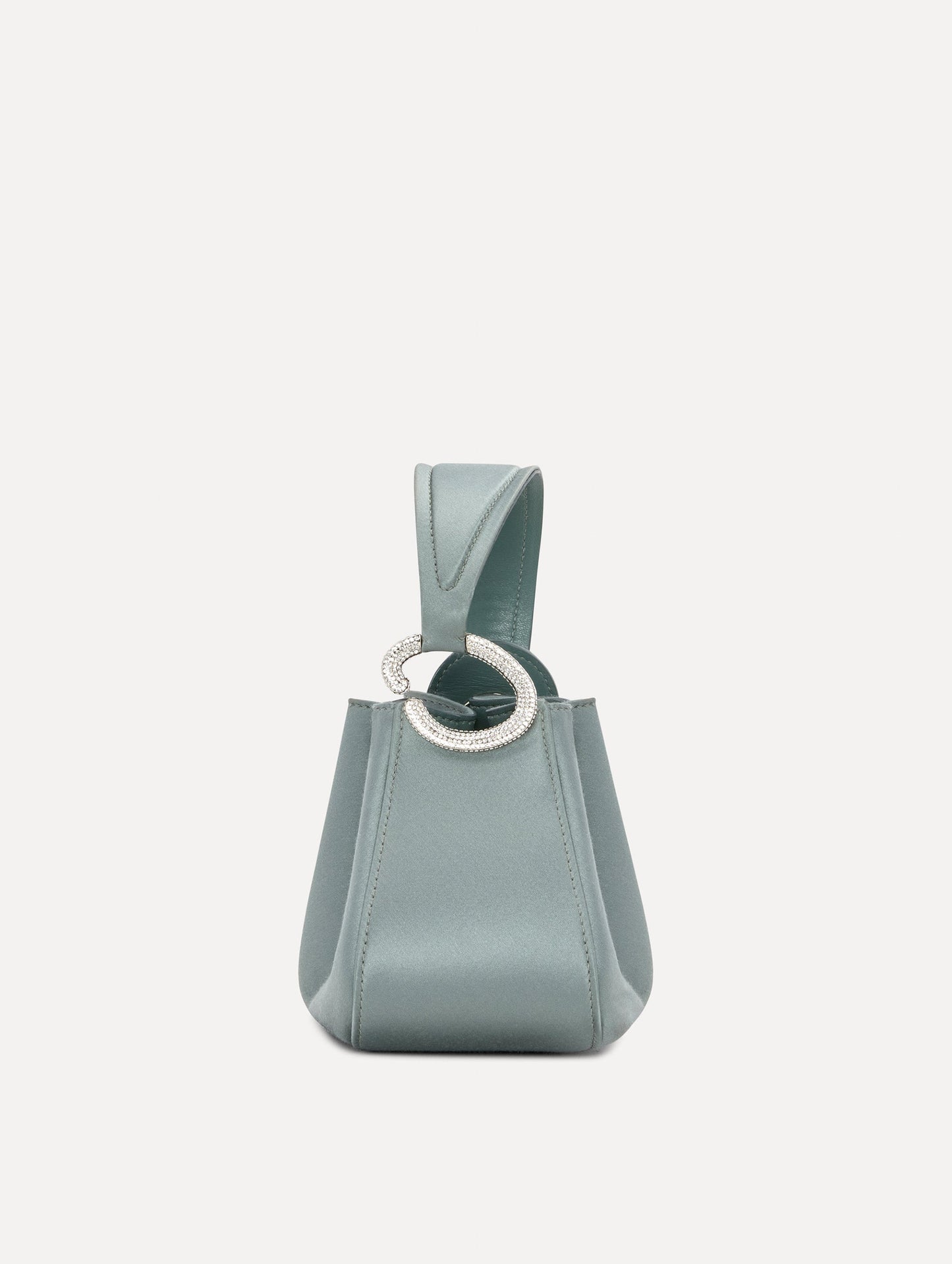 Crystal Pavé Nano O Handle Bag in Light Blue Side View