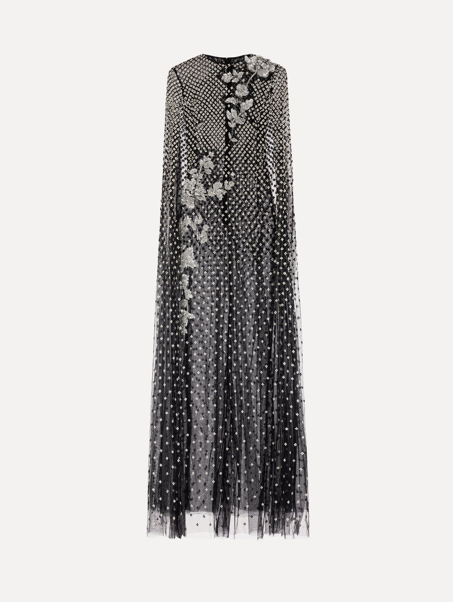 Crystal Grid Floral Embroidered Caftan