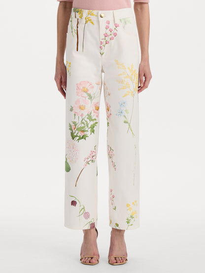 Faded Mixed Botanical Denim Pant