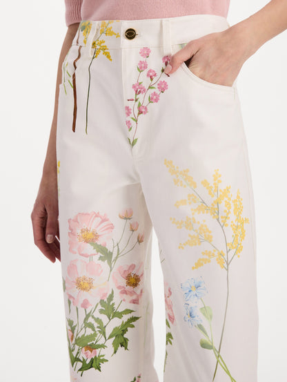 Faded Mixed Botanical Denim Pant