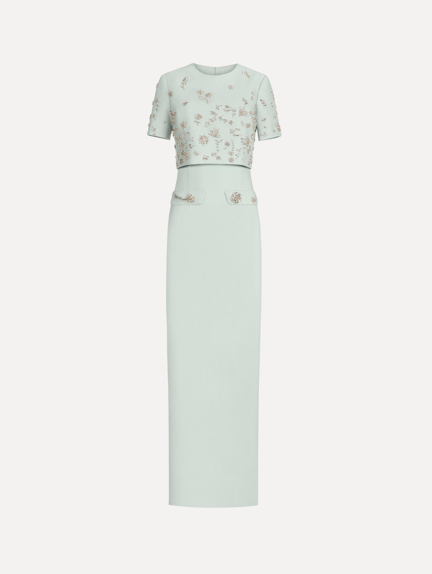 Crystal Floral Embroidered Gown