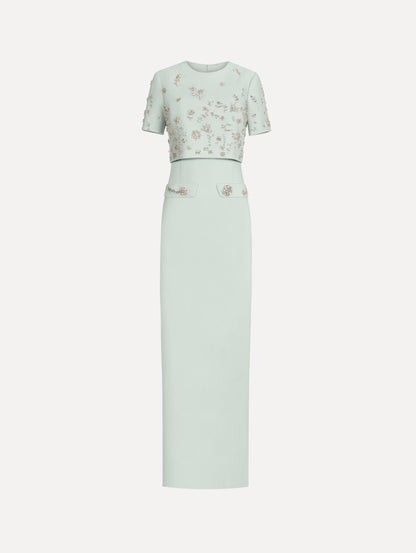 Crystal Floral Embroidered Gown