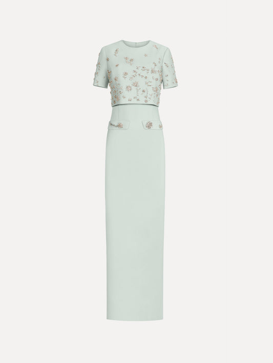 Crystal Floral Embroidered Gown