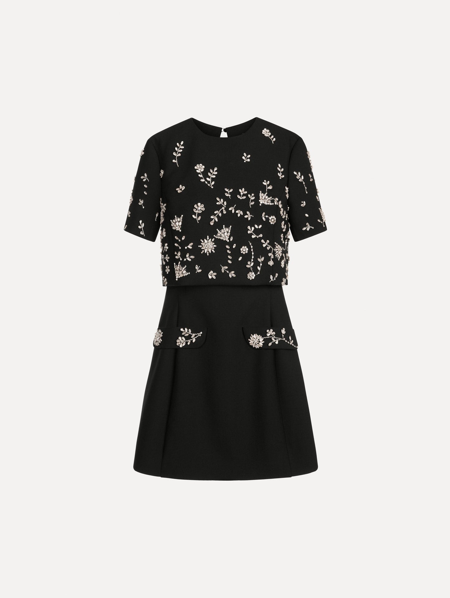 Crystal Floral Embroidered Cocktail Dress