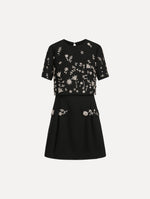 Crystal Floral Embroidered Cocktail Dress