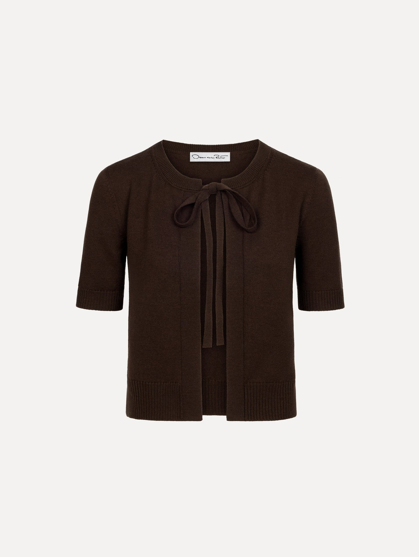 Self-Tie Wool Twin Set Cardigan