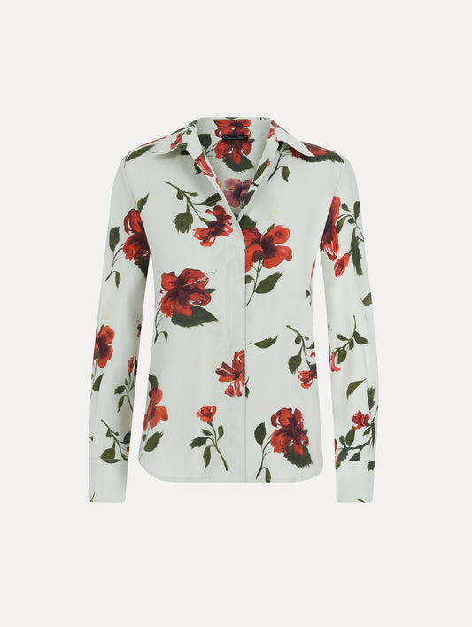 Hibiscus Cotton Poplin Blouse