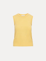 Yellow Virgin Wool Tank with ribbed hem.