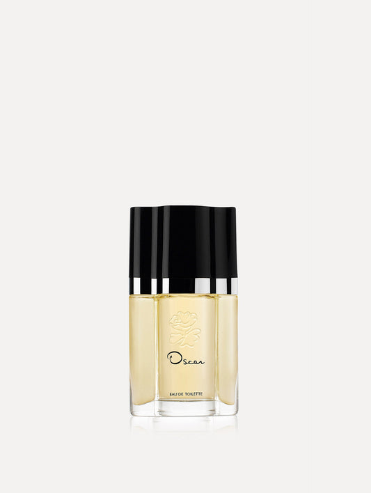 Oscar Perfume Bottle with Black Cap Front View