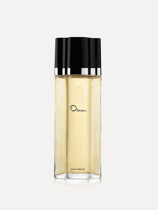 Oscar Perfume Bottle with Black Cap Front View