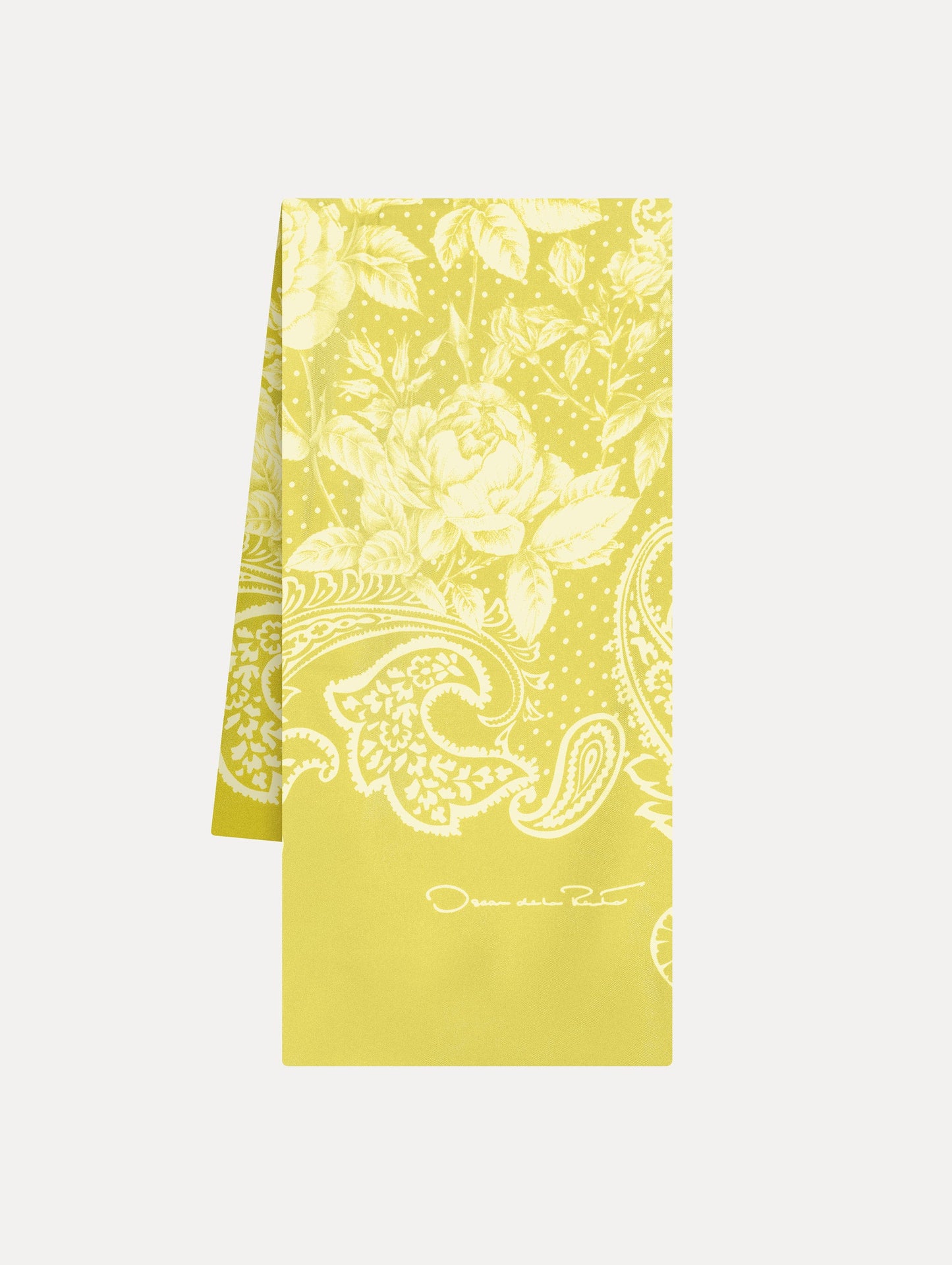 English Rose Silk Bandana Scarf in Citrine Front View