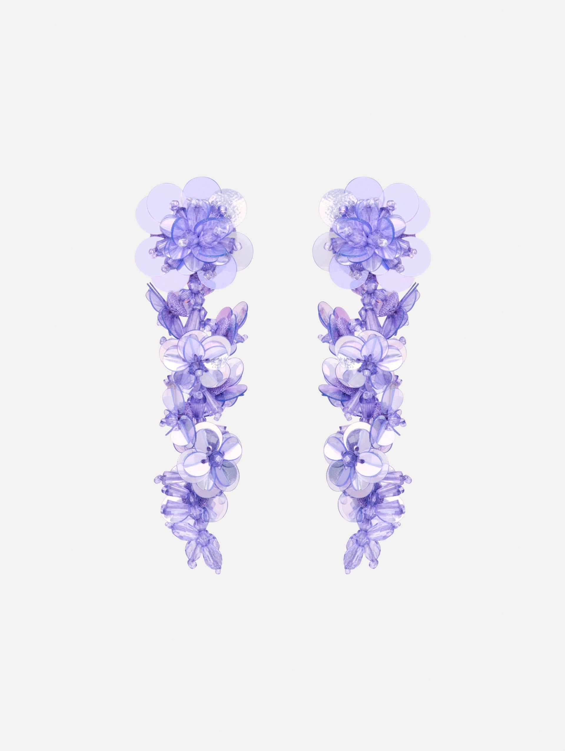 Sequin Flower Clip-On Earrings