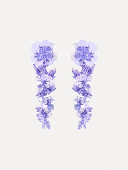 Sequin Flower Clip-On Earrings