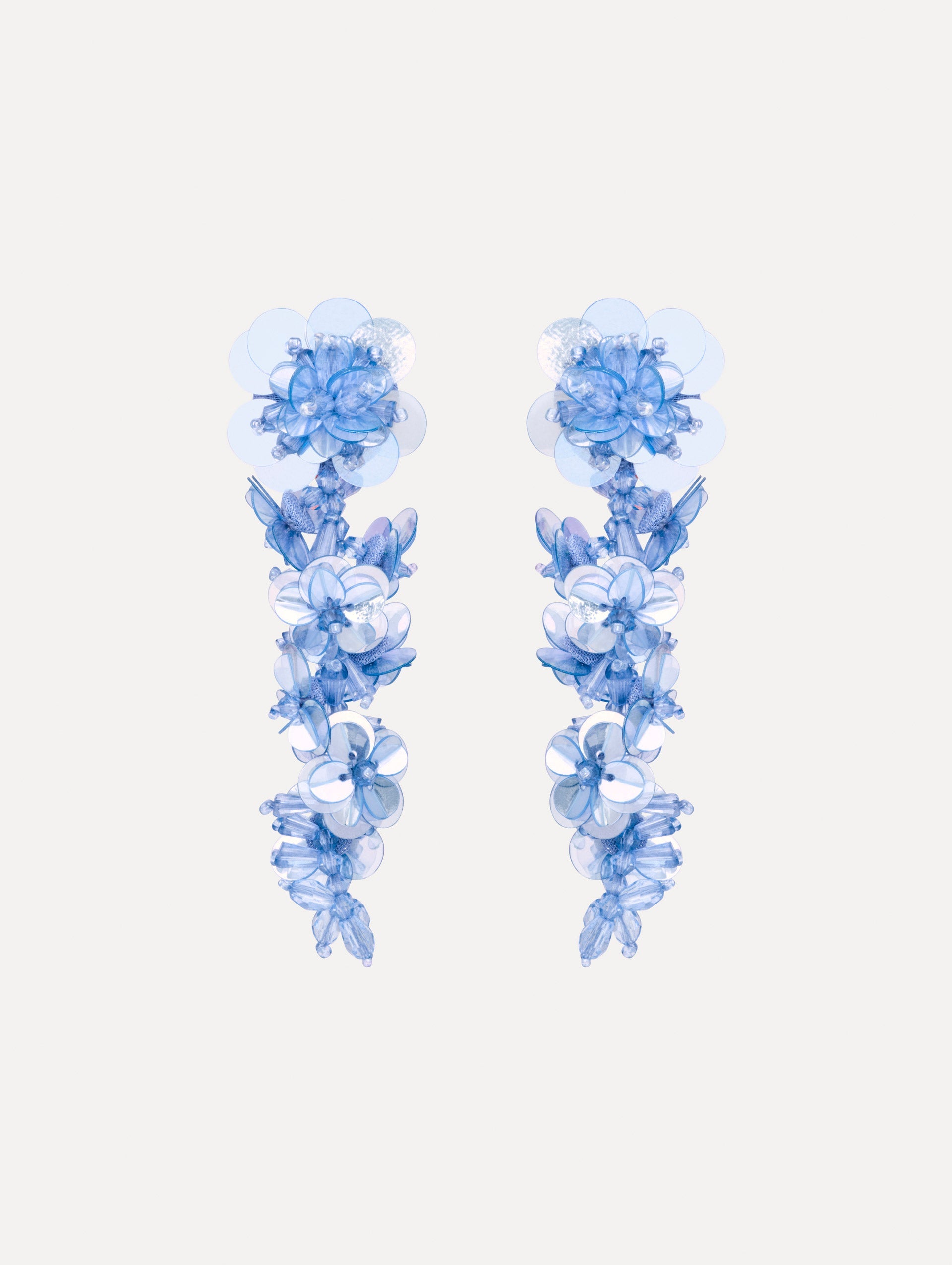 Sequin Flower Clip-On Earrings