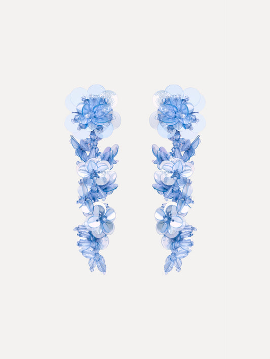 Sequin Flower Clip-On Earrings