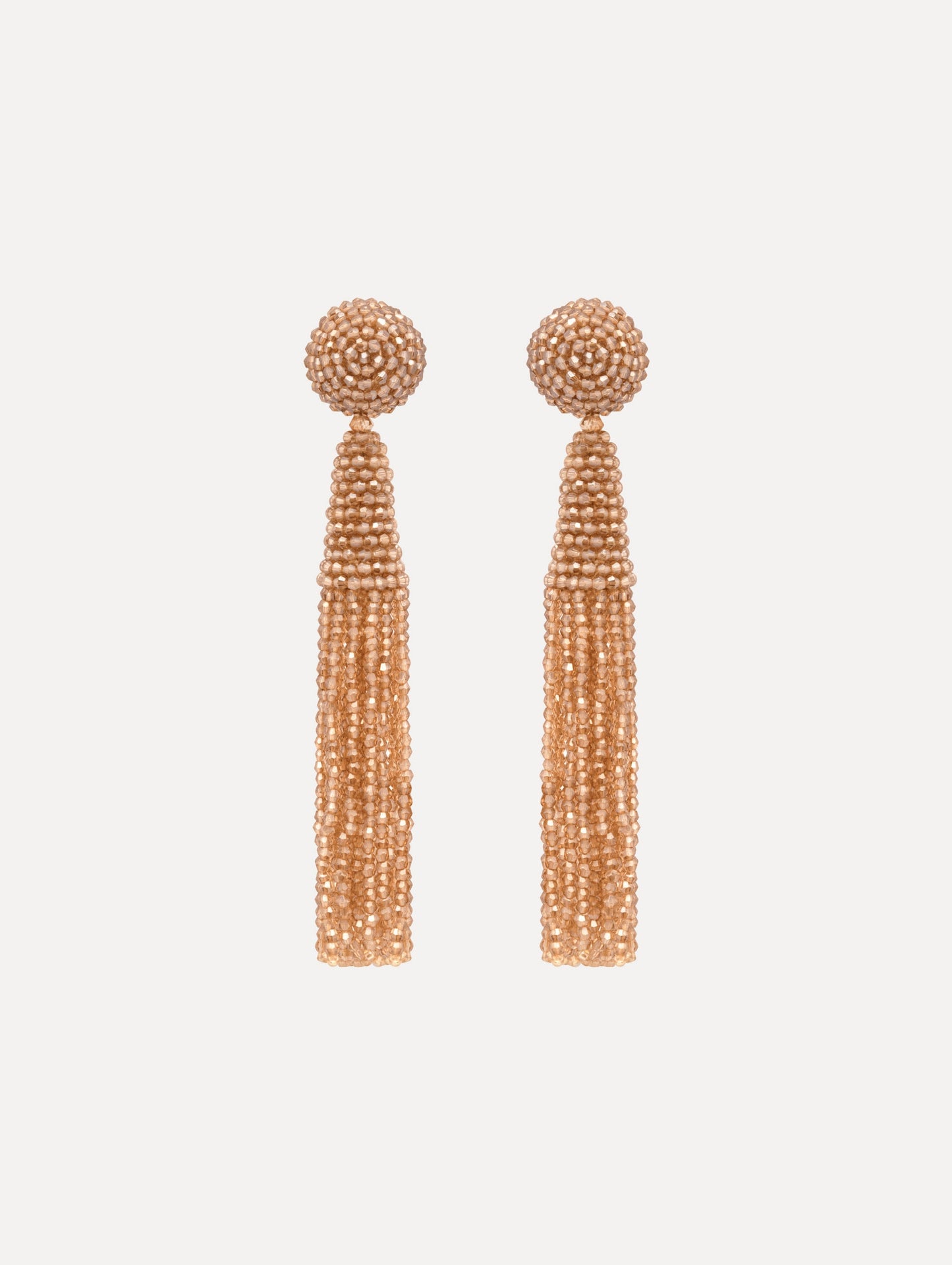 The Conical Tassel Clip-On Earrings in Champagne.