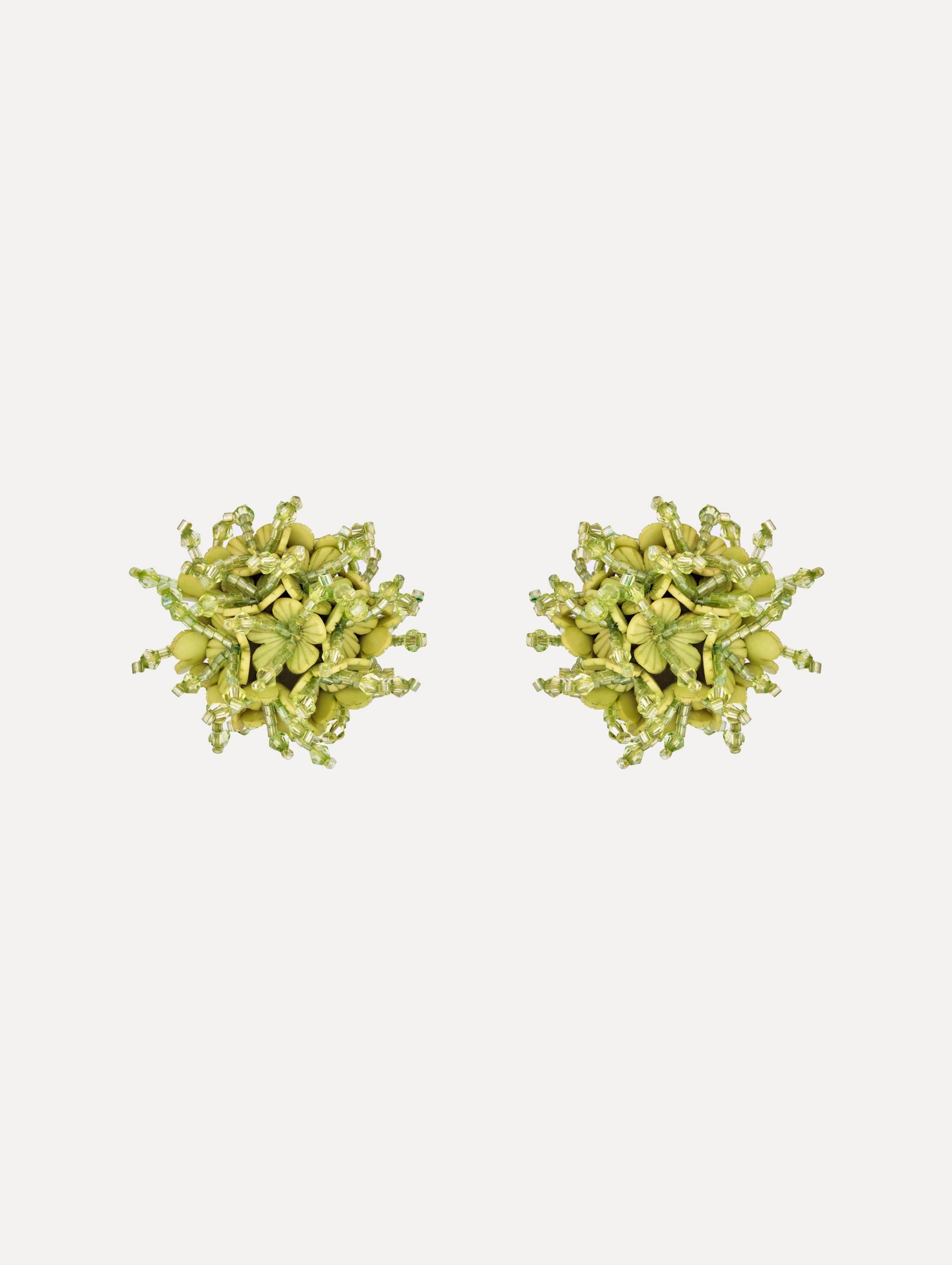 The Firework Clip-On Earrings in Green.