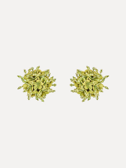 The Firework Clip-On Earrings in Green.