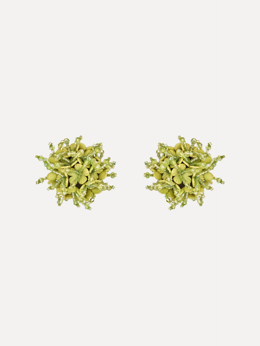 The Firework Clip-On Earrings in Green.