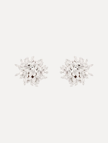 The Firework Clip-On Earrings in White.