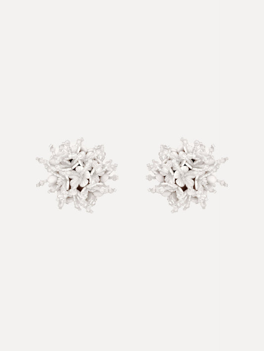 The Firework Clip-On Earrings in White.