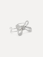 The Crystal Pavé Bow Cuff Bracelet in Silver.