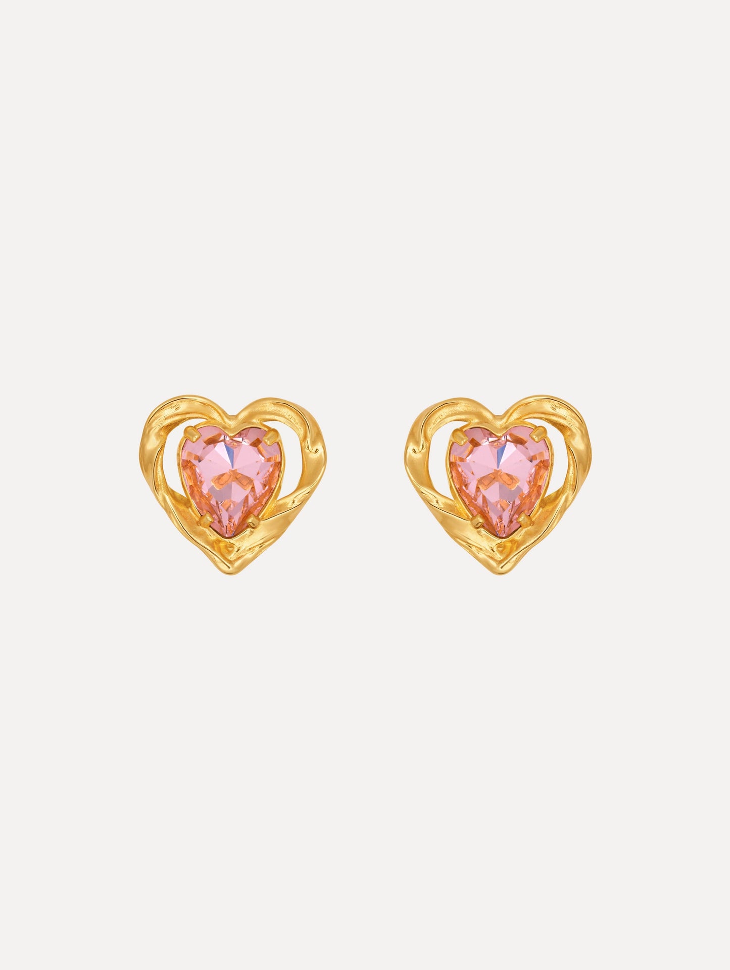 The Heart Stone Earrings in rose