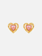 The Heart Stone Earrings in rose