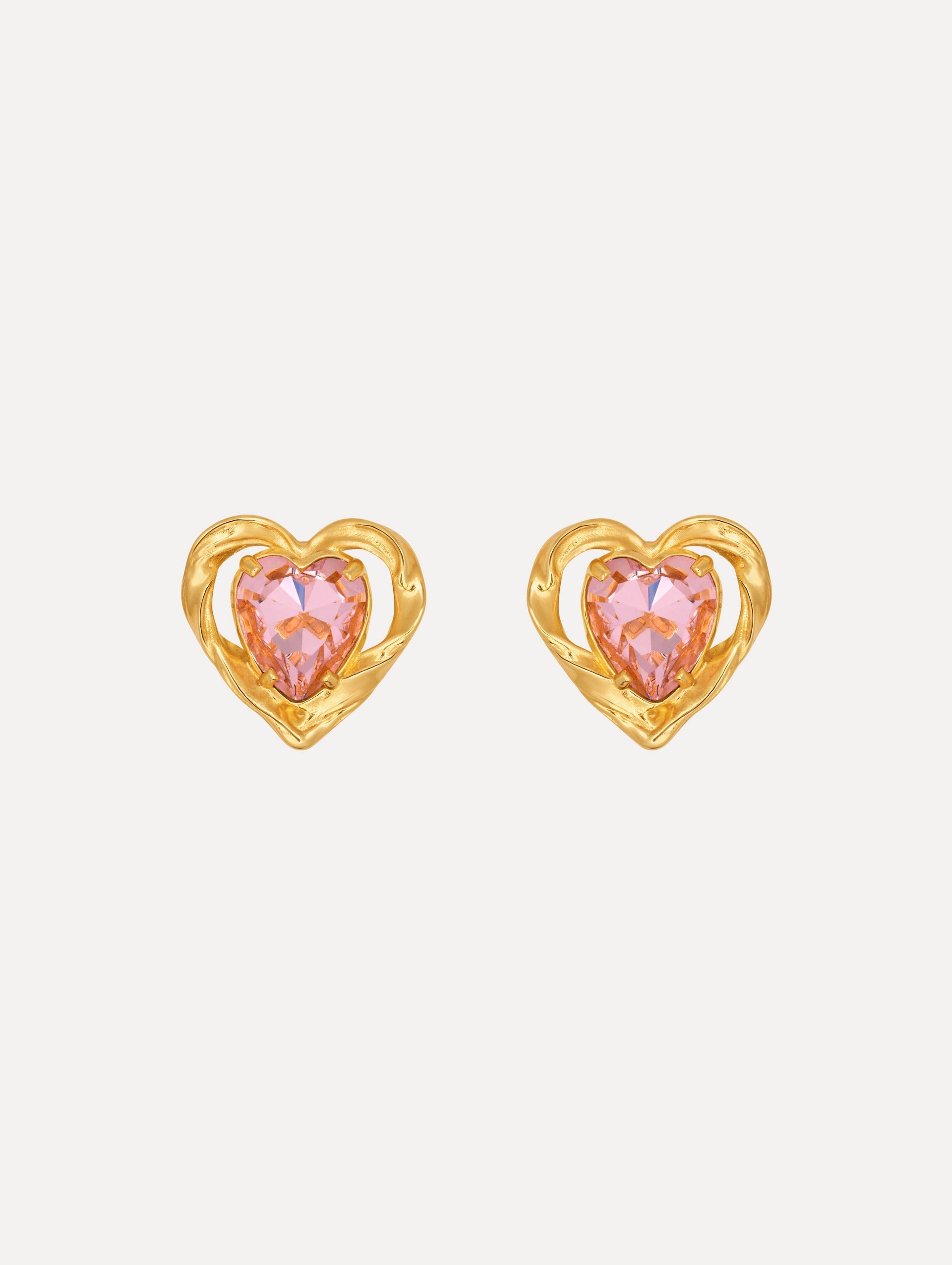The Heart Stone Earrings in rose