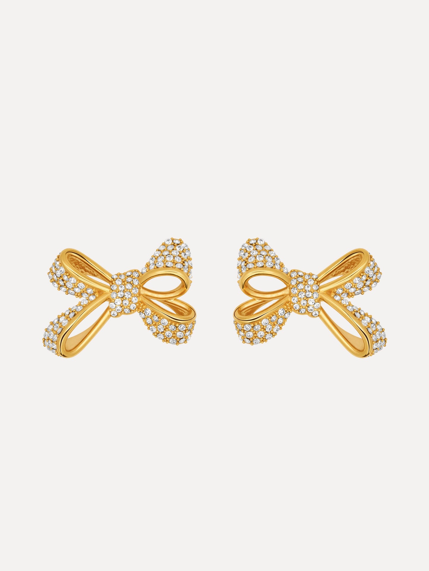The Crystal Pavé Bow Earrings in Crystal