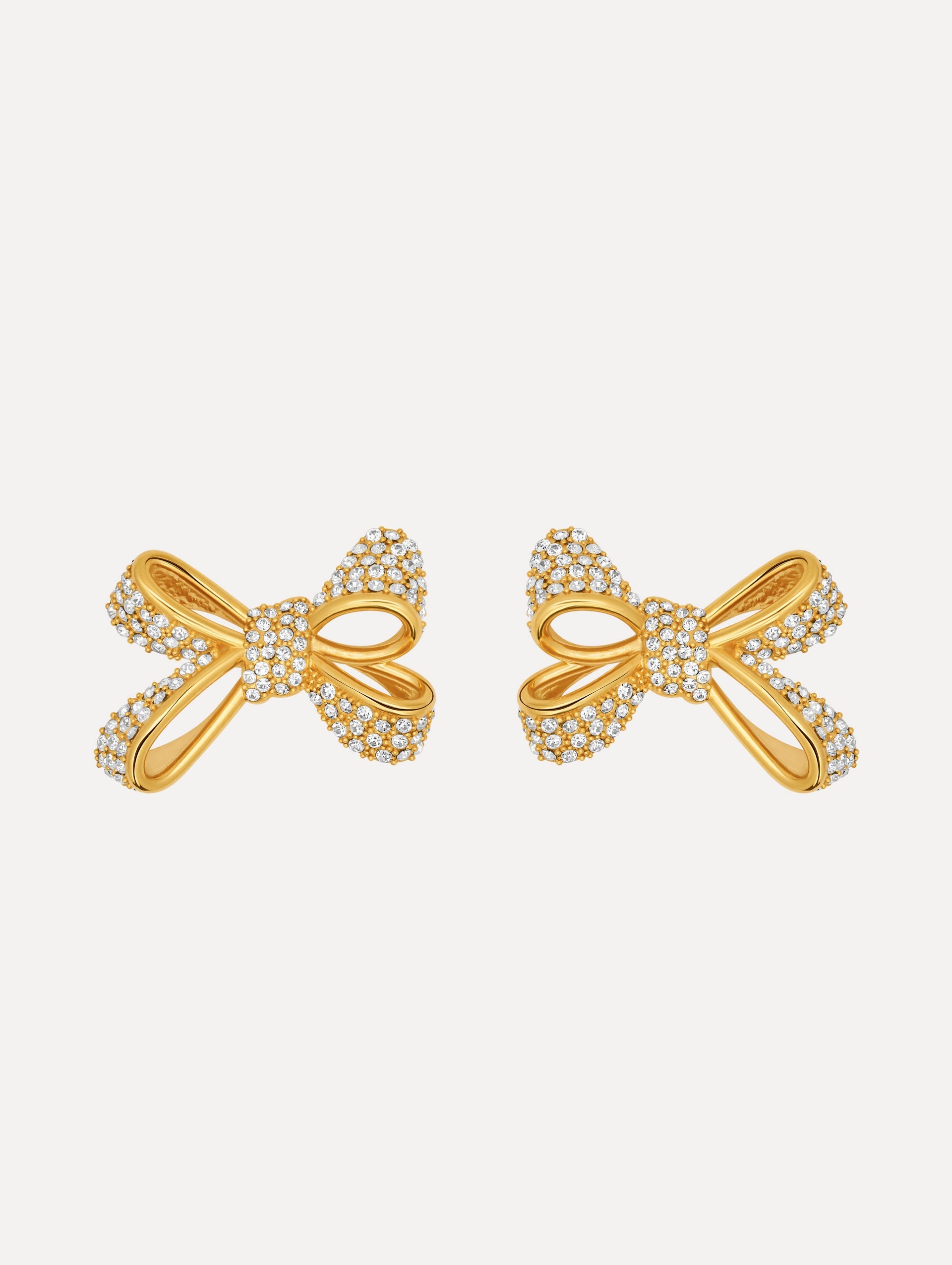 The Crystal Pavé Bow Earrings in Crystal