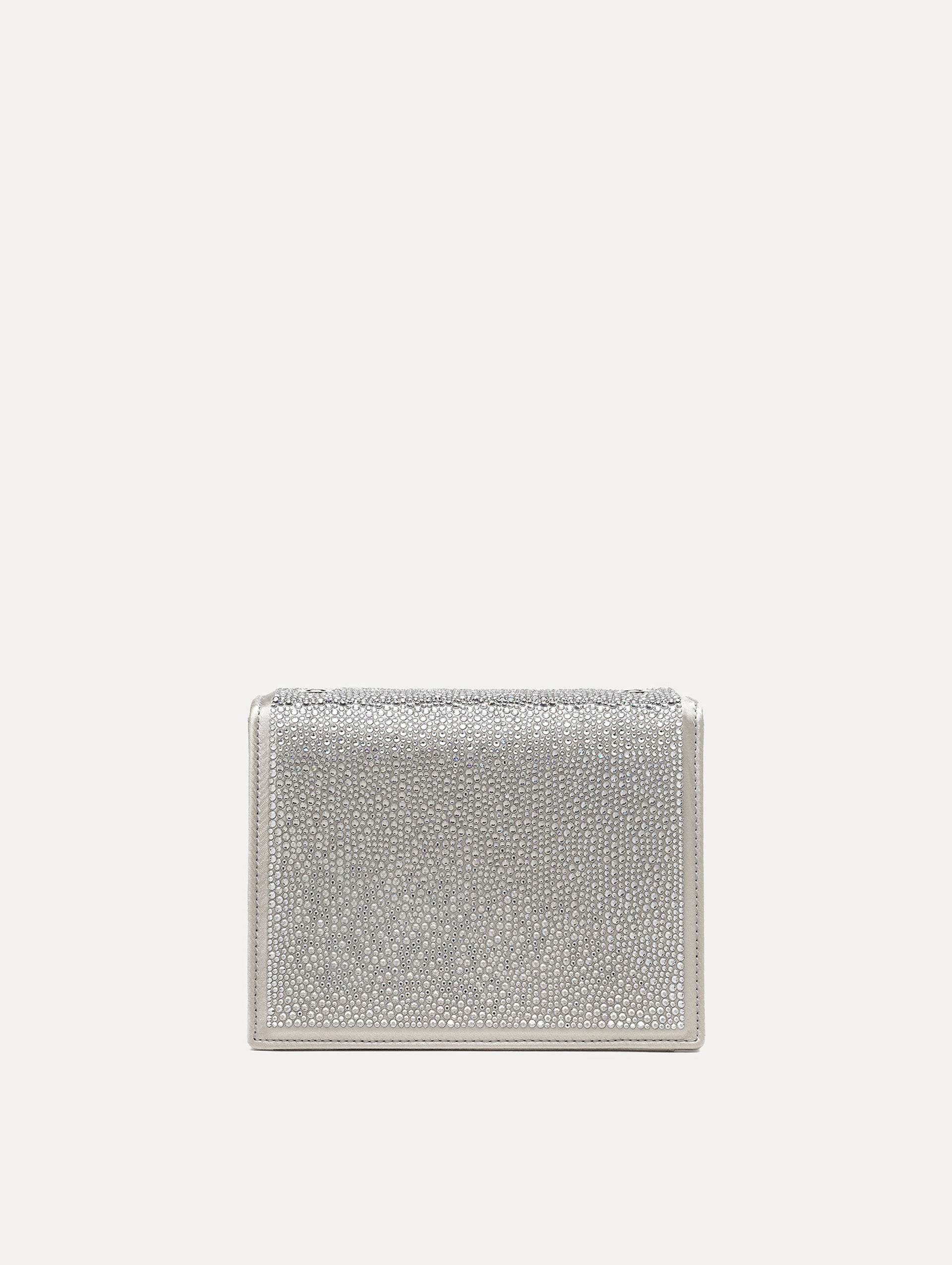 Crystal Pavé Mini TRO Bag in Silver Back View