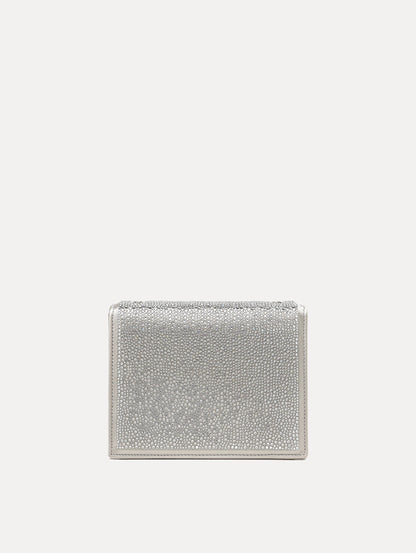 Crystal Pavé Mini TRO Bag in Silver Back View