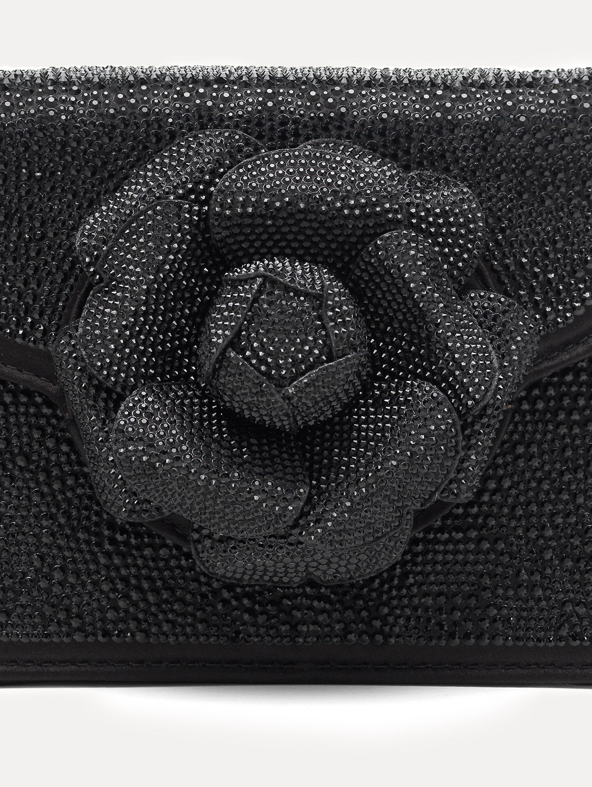 Crystal Pavé Mini TRO Bag in Black Zoom View