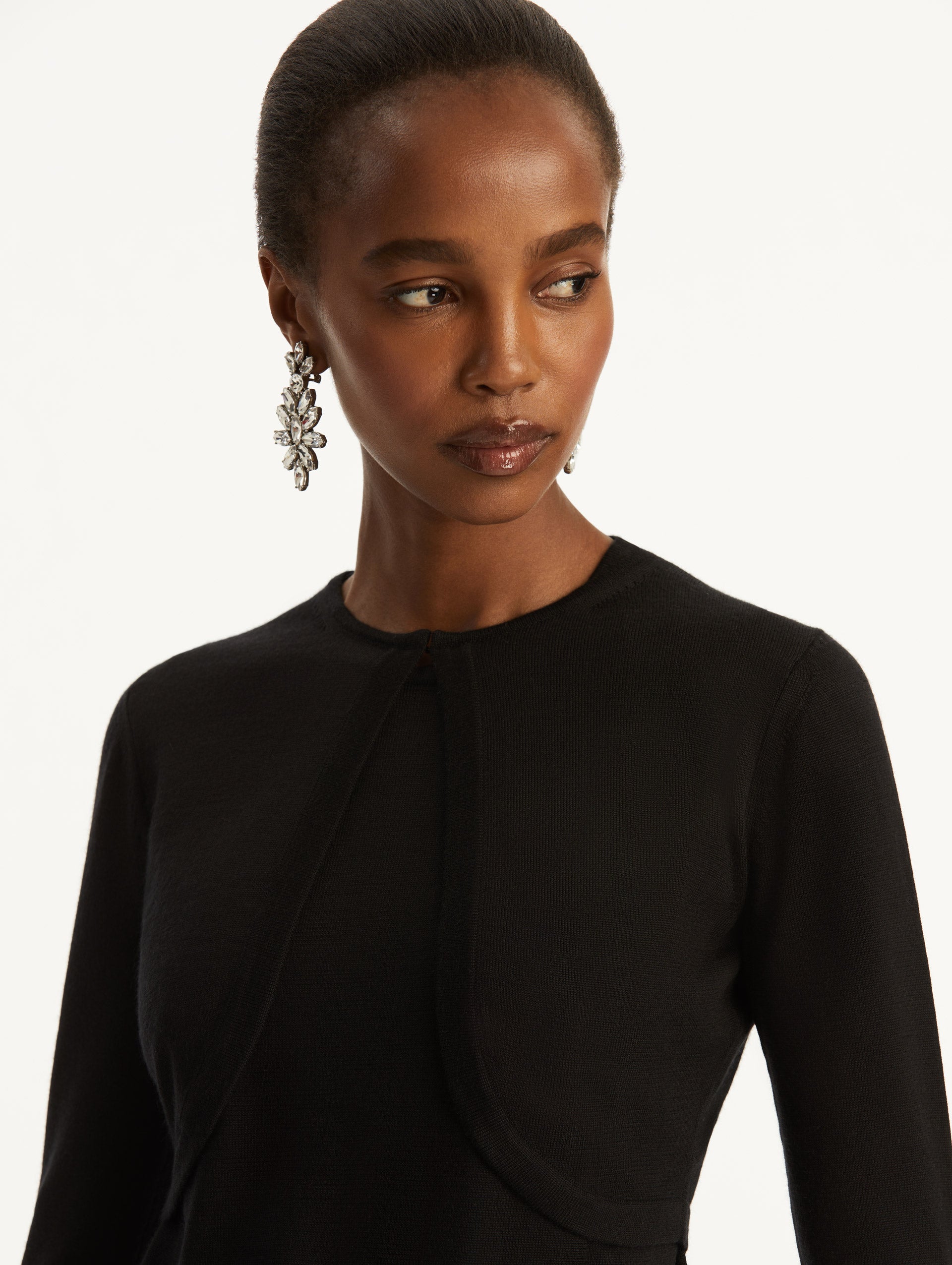 Wool-Blend Black Bolero Zoom View