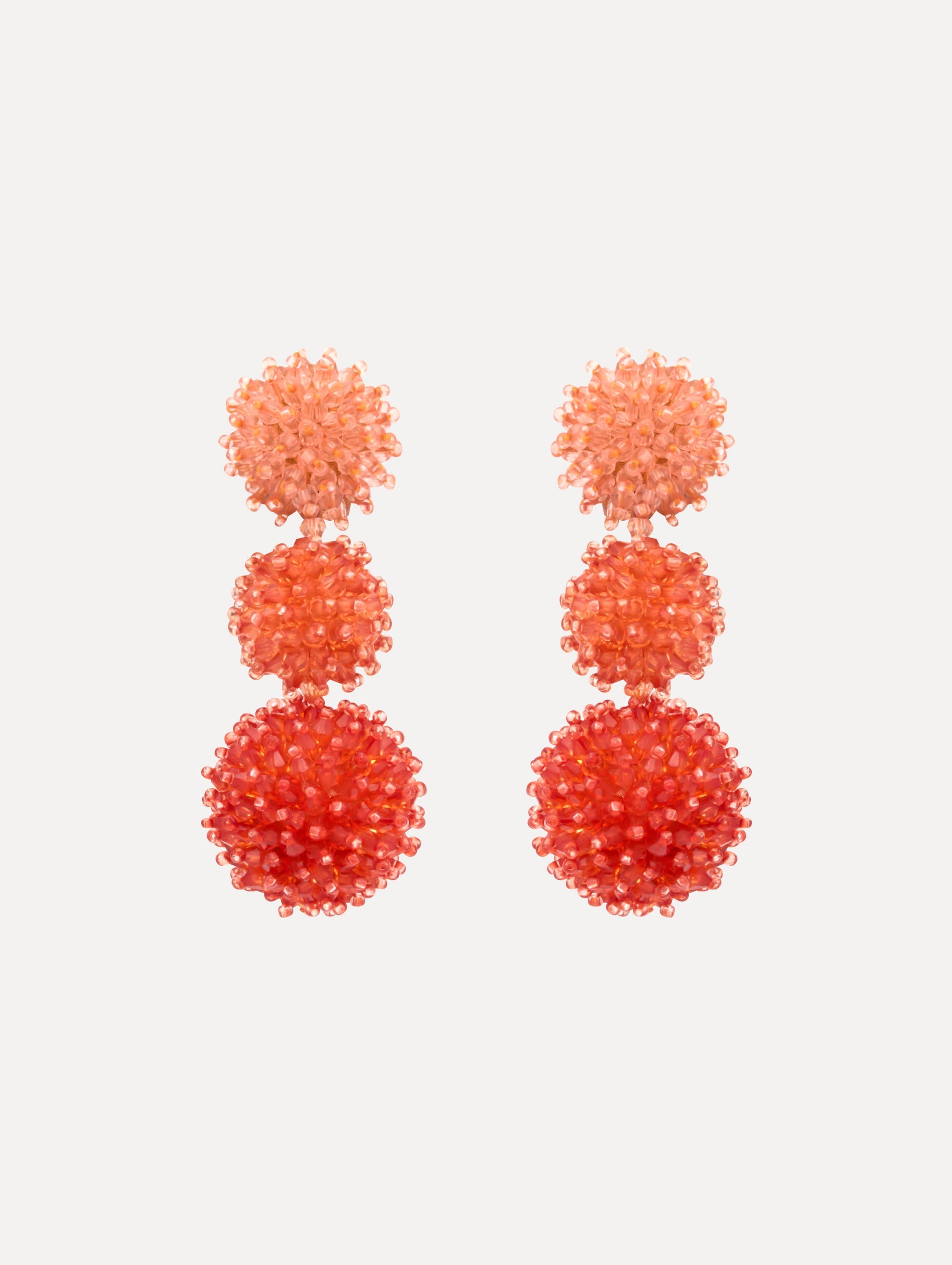 Ombré Pompom Drop Clip-On Earrings