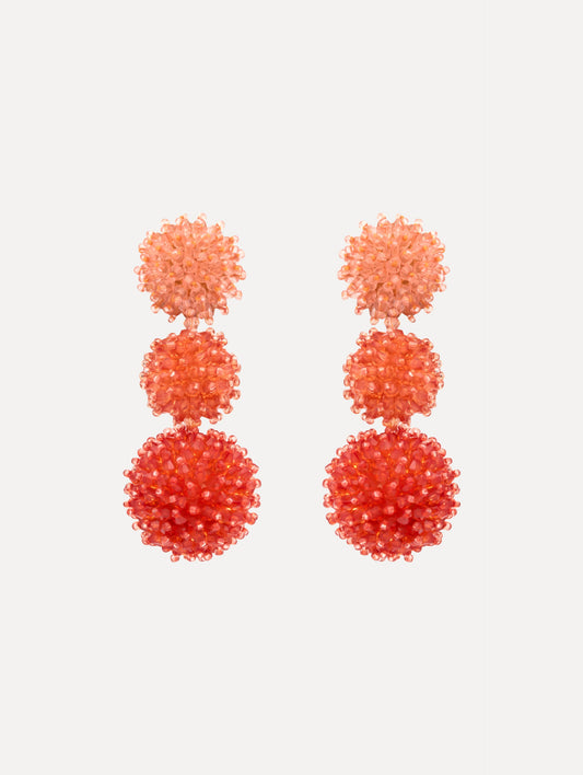 Ombré Pompom Drop Clip-On Earrings