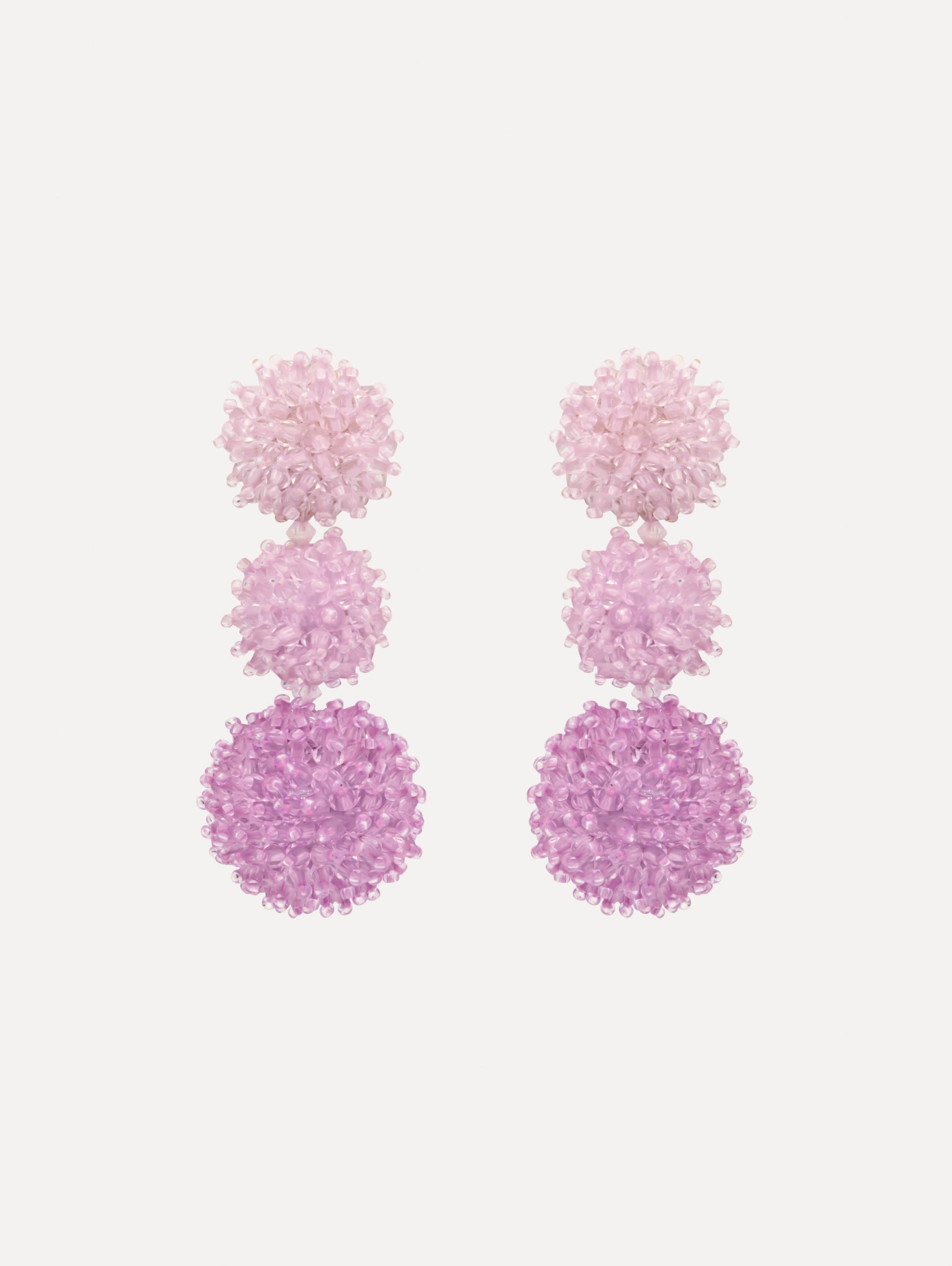 Ombré Pompom Drop Clip-On Earrings