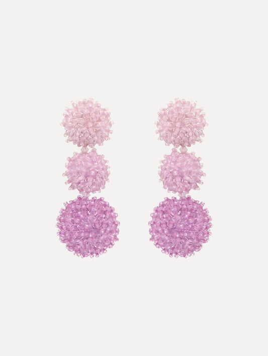 Ombré Pompom Drop Clip-On Earrings