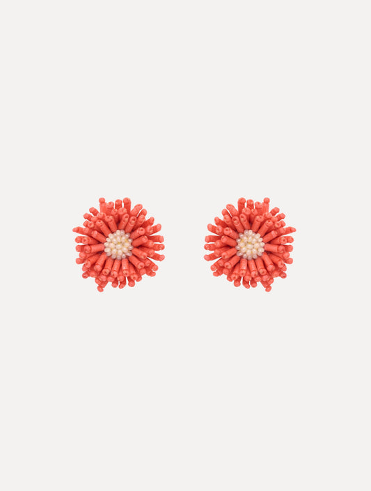 Pompom Flower Earrings