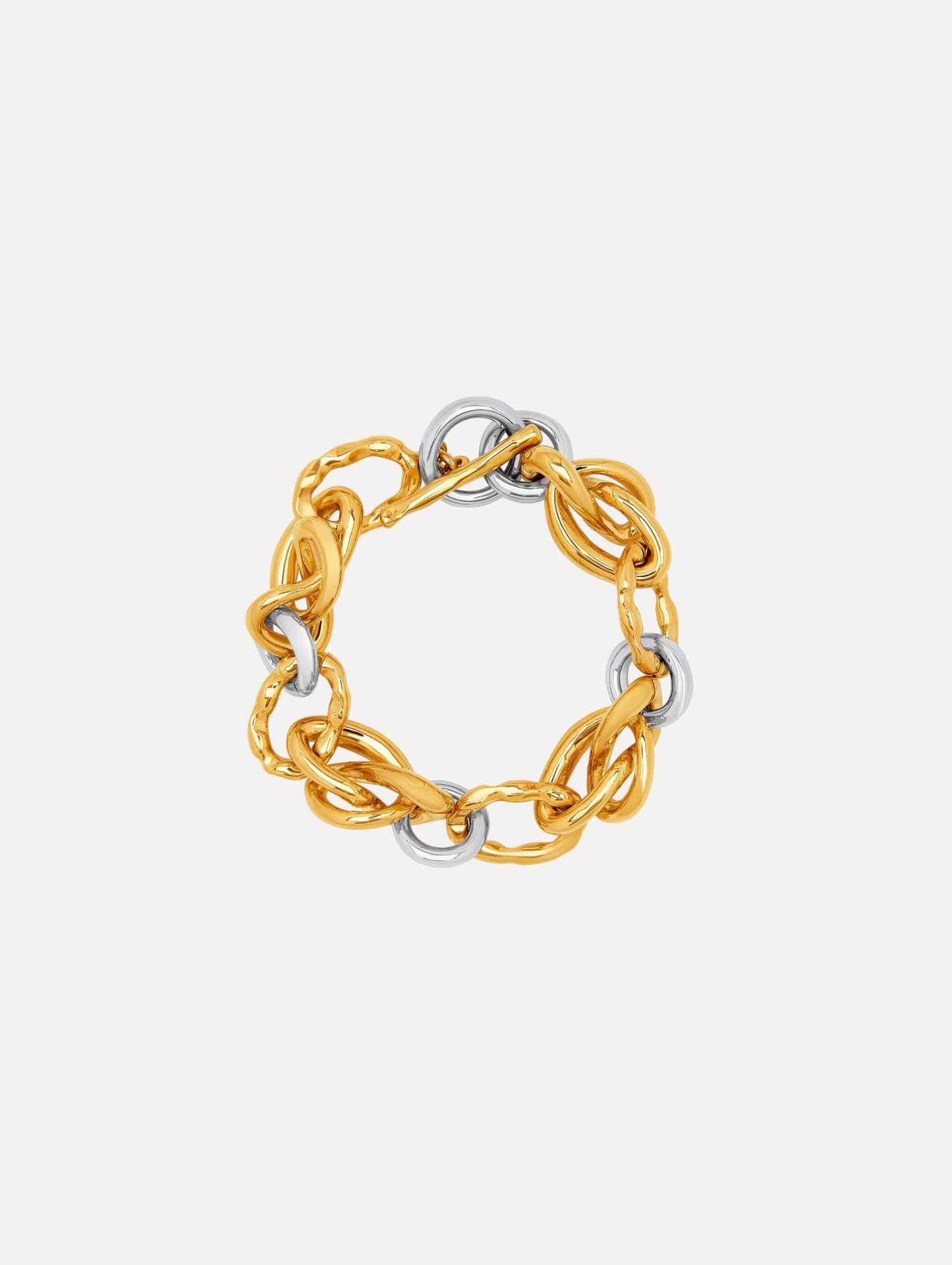 Gold and Silver O Knot Bracelet. Front View