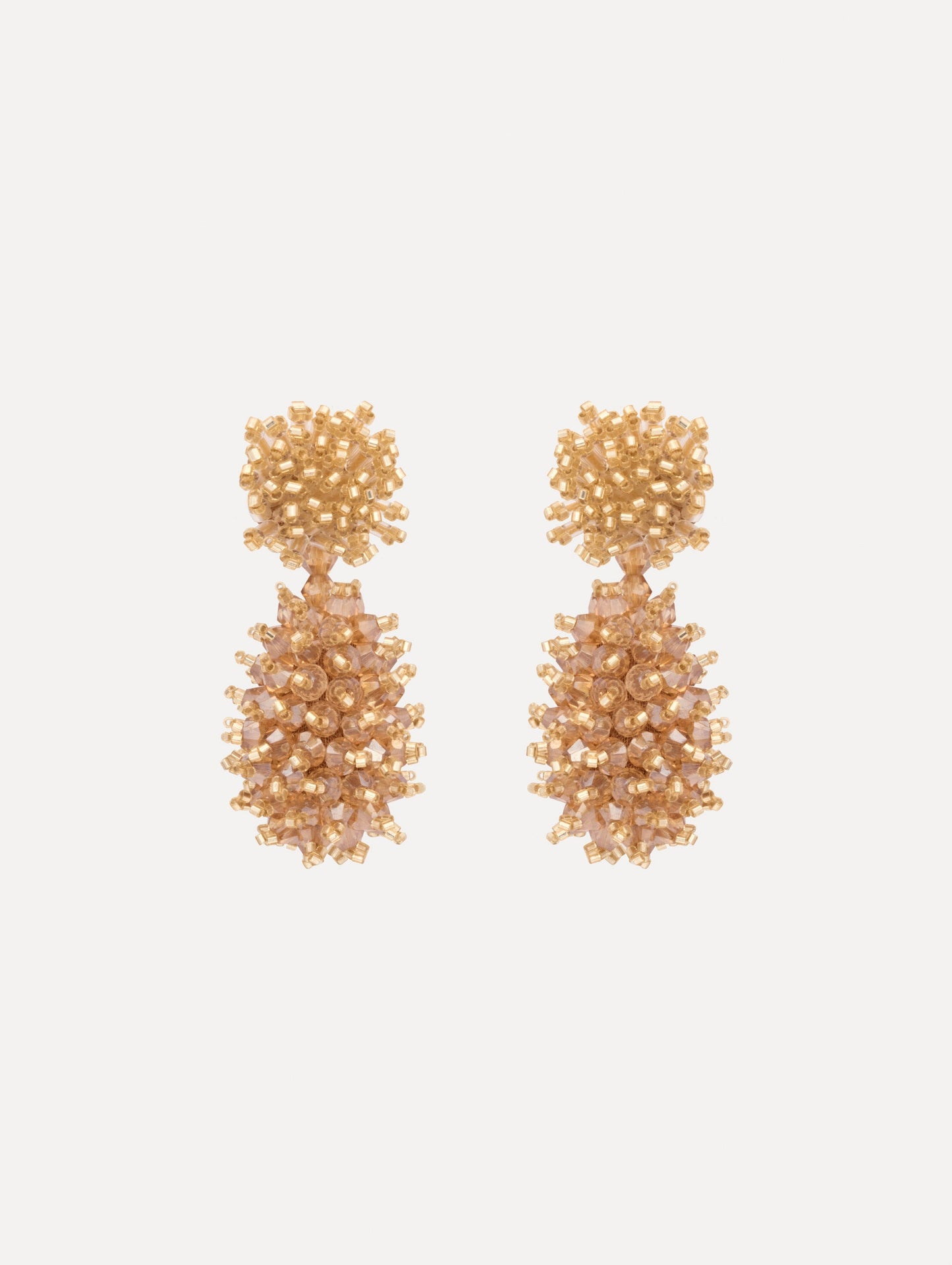 The Beaded Cluster Drop Earrings. Front View.