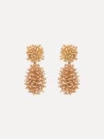 The Beaded Cluster Drop Earrings. Front View.