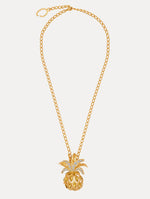 The Pineapple Pavé Pendant Necklace with crystal accents. Front View.