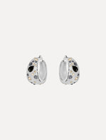The Mixed Crystal Hoop Earrings. Front View.