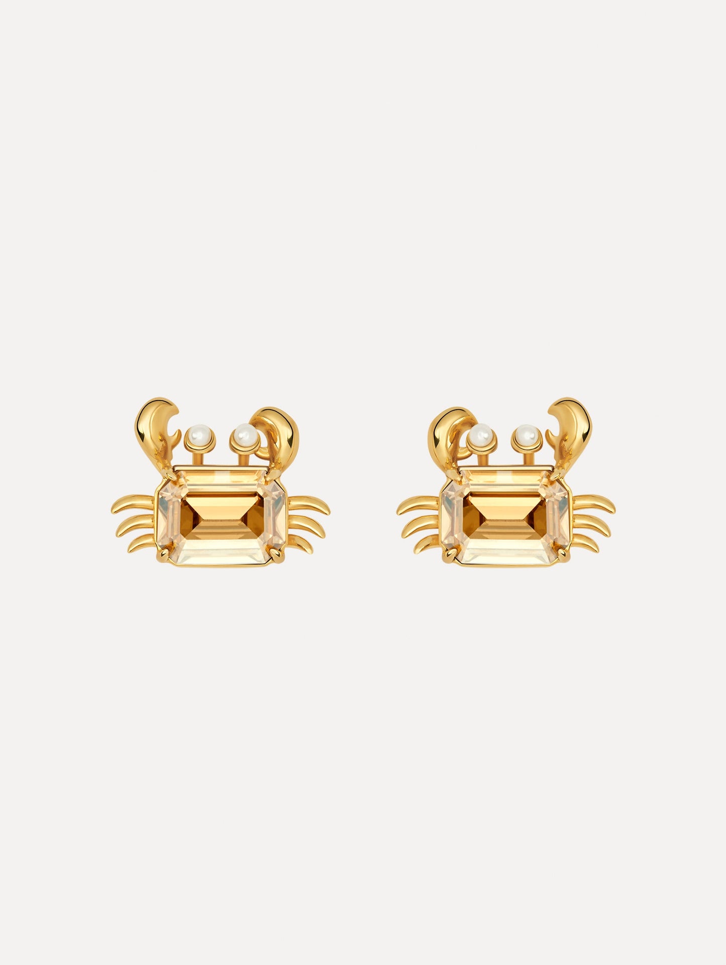 The Crystal Crab Earrings. Front View.